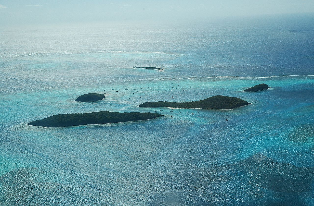 Aerial view of the Tobago Cays, St Vincent & the Grenadines